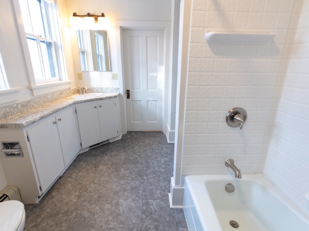Primary bathroom with curbless shower
